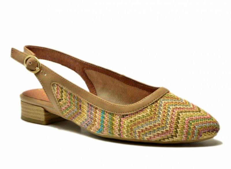 Sandały baleriny beż 39 kolorowe JANA 29464 bez pięty płaskie beżowe