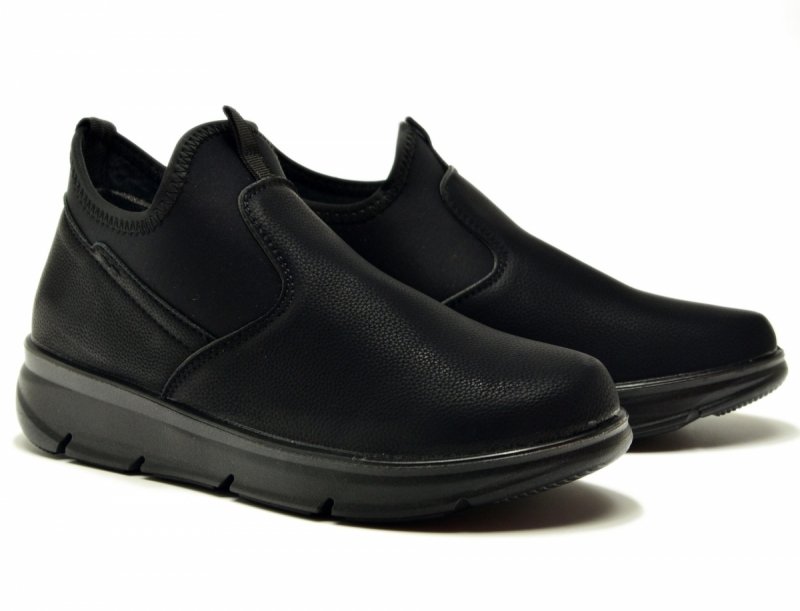 Botki półbuty 39 Potocki 90356 płaskie czarne ocieplane 