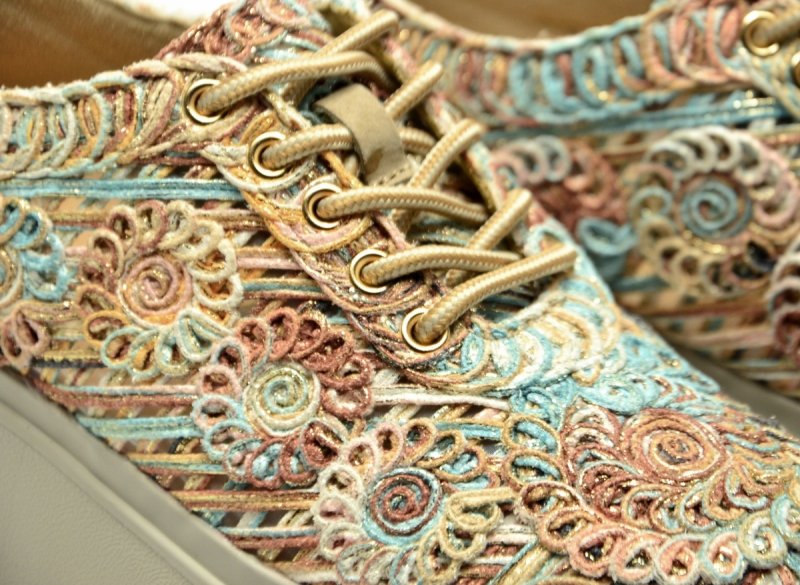 Sneakersy kolorowe 36 FILIPPO 7799 półbuty beżowe turkusowe