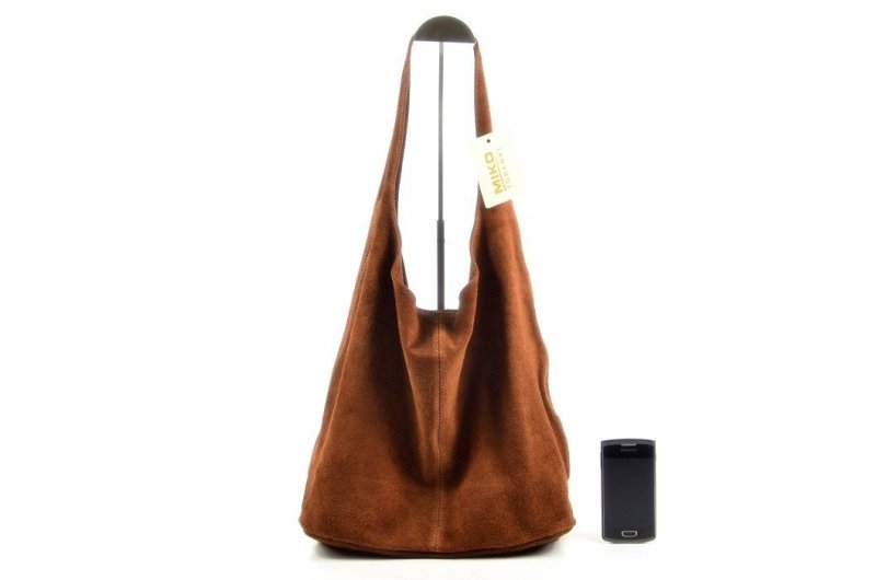 TOREBKA Miko damska skórzana brązowa camel WOREK