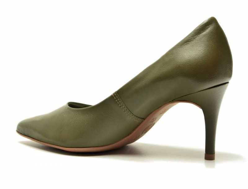 Czółenka 37 szpilki BOTTERO skóra zielone sórzane oliwkowe