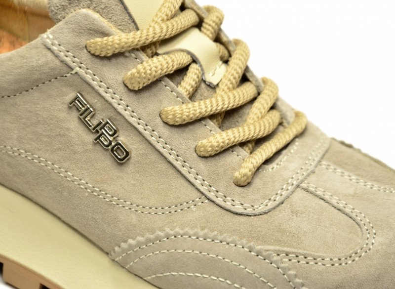 Sneakersy beż 38 skóra FILIPPO 7498 beżowe skórzane zamsz półbuty