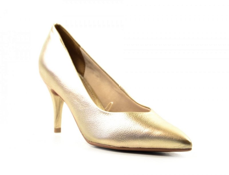 Czółenka 39 szpilki BOTTERO skóra złote skórzane 353721