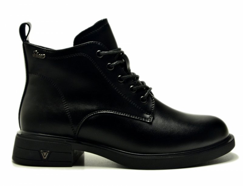 Botki 38 VINCEZA 39953 czarne skóra skórzane damskie płaskie