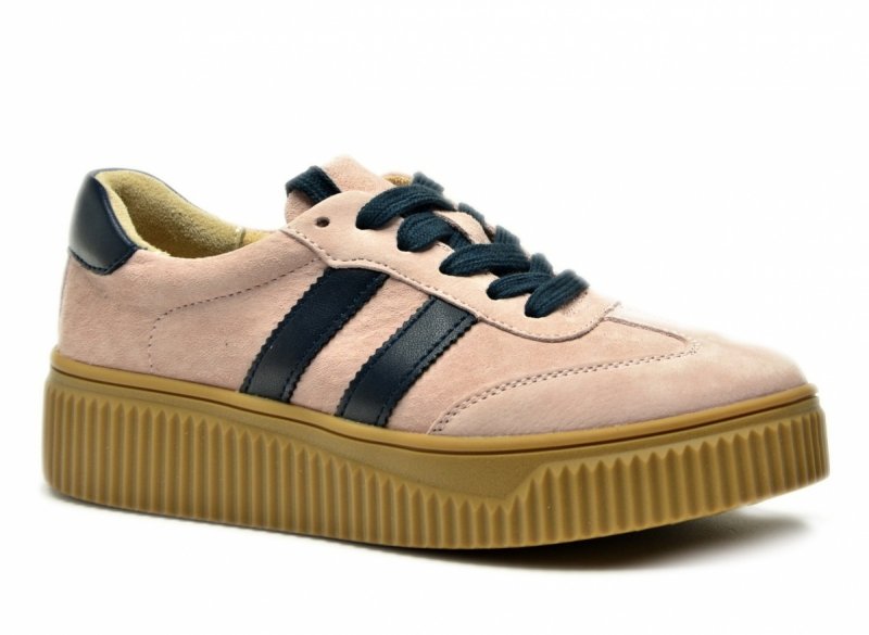 Półbuty sneakersy 39 skóra FILIPPO 6776 różowe skórzane zamsz 