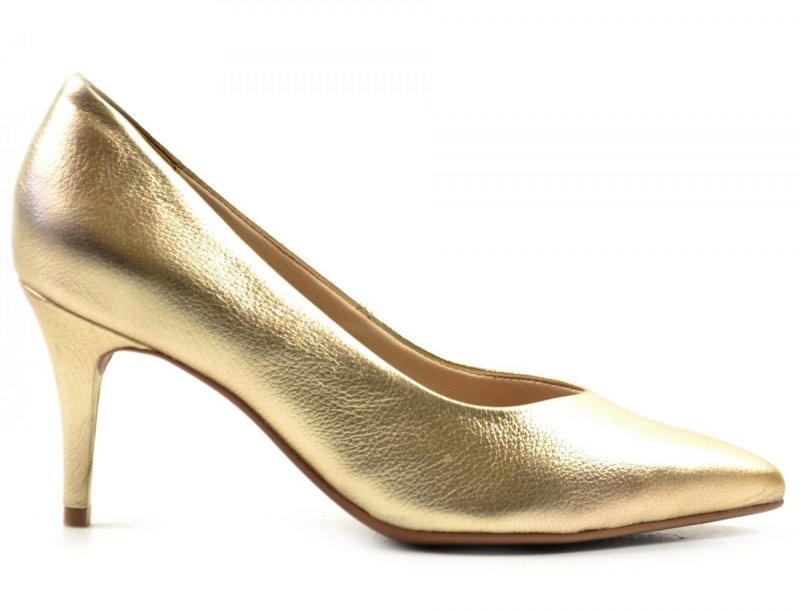 Czółenka 36 szpilki BOTTERO skóra złote skórzane 353721
