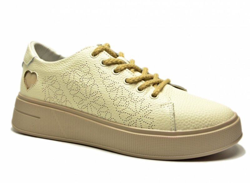 Sneakersy beżowe 38 skóra FILIPPO 6701 skórzane beż półbuty