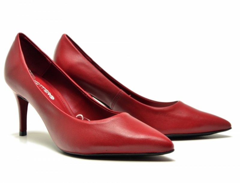 Czółenka 36 szpilki BOTTERO skóra bordowe sórzane bordo