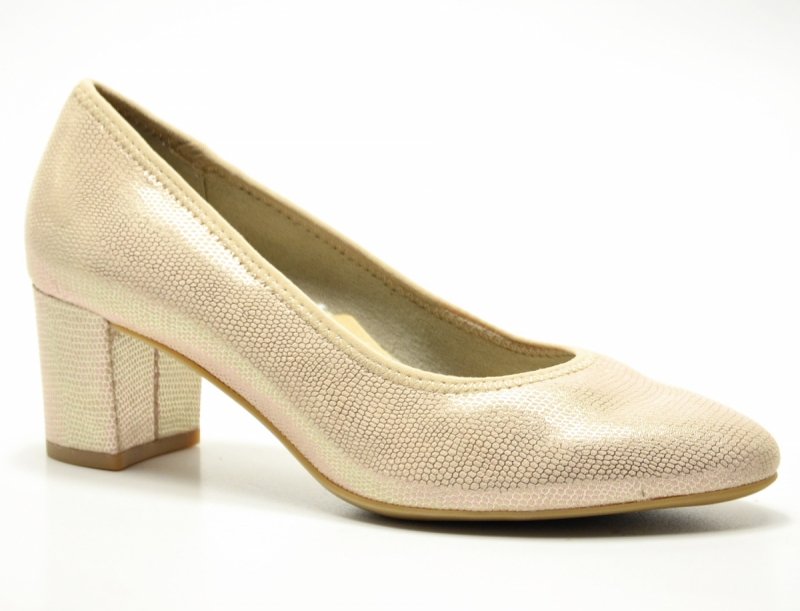 Czółenka damskie 36 JANA 22461 złote beżowe 