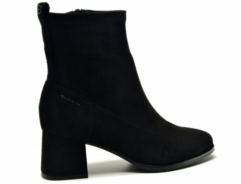 Botki 37 TAMARIS 85308 czarne zamsz na obcasie