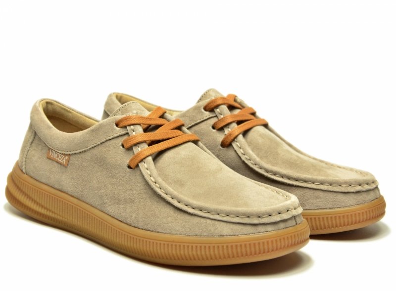 Półbuty 39 skóra VINCEZA 95391 beżowe skórzane zamsz beż