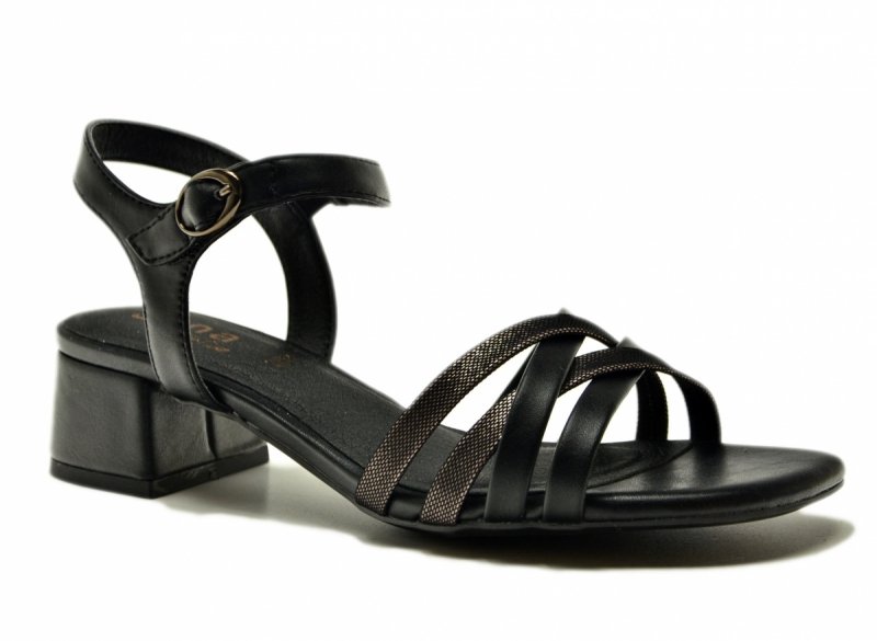 Sandały czarne 37 JANA 28279 sandałki czarne na obcasie