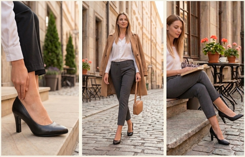 Czółenka czarne 36 skóra szpilki FILIPPO 7825 skórzane