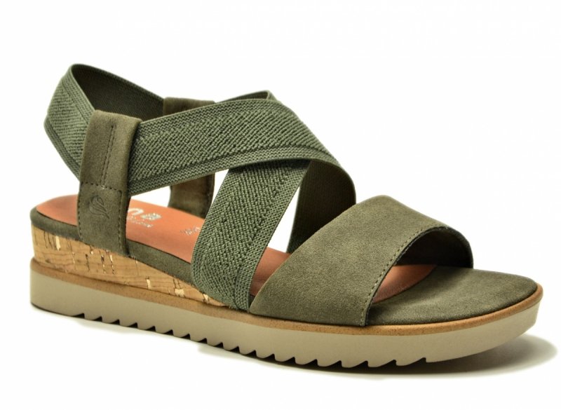 Sandały zielone oliwkowe 37 JANA 28764 na platformie koturnie 