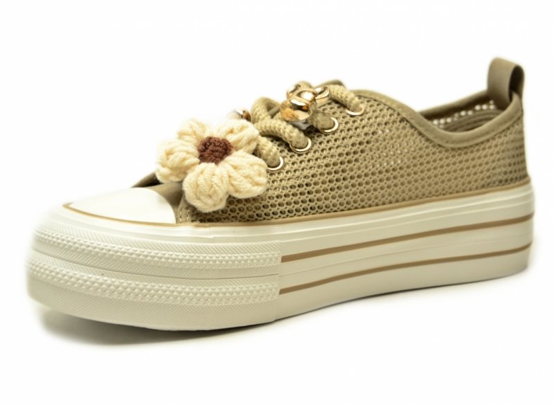 Trampki beżowe 37 FILIPPO 7855 ażurowane półbuty damskie 