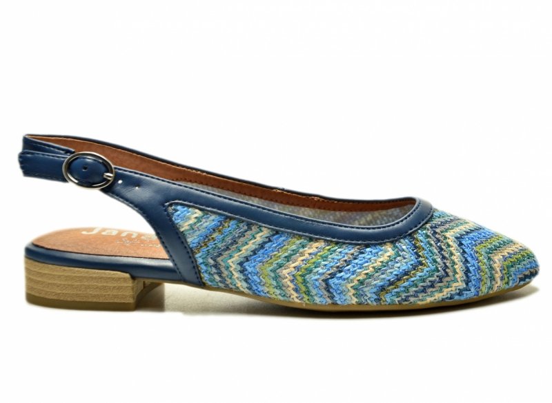 Sandały baleriny granatowe 40 kolorowe JANA 29464 niebieskie bez pięty płaskie 