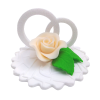 Dekoracja ślubna - obrączki z kwiatkiem 