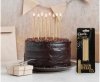 Świeczki urodzinowe B&C z podstawkami złote 10 cm, 8 szt