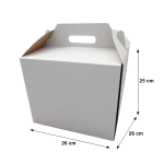 Pudełko karton z rączką na wysoki tort 26x26X25 cm