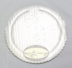Podkład tortowy tacka z tektury perłowa śr. 20 cm