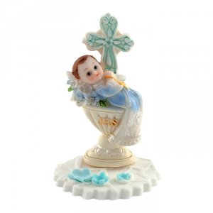 Hokus - Chłopiec z chrzcielnicą - dekoracja tortu na chrzest