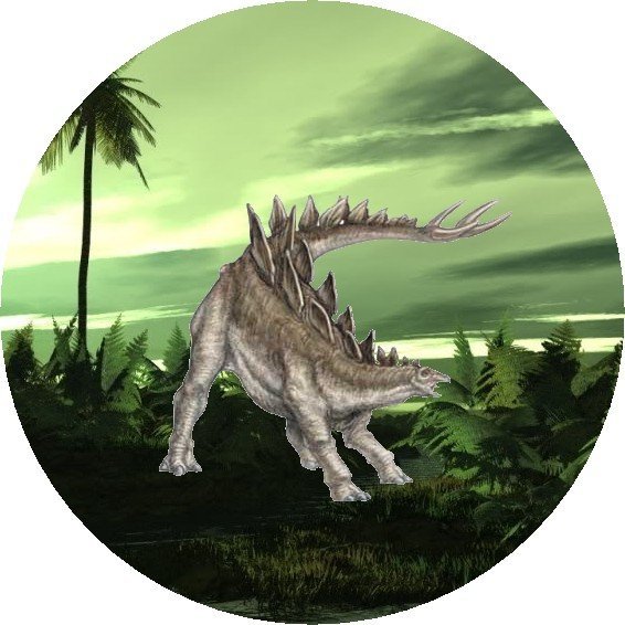 Hokus - opłatek na tort okrągły Stegosaurus