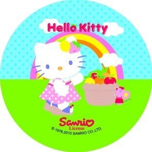 Modecor - opłatek na tort okrągły Hello Kitty Tęcza 