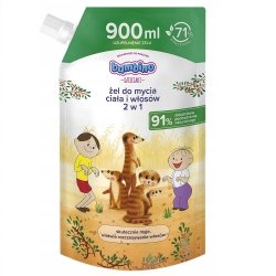 BAMBINO Dzieciaki Żel do mycia ciała i włosów 2w1 Surykatki Refill 900 ml