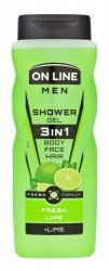 ON LINE Men Żel pod prysznic dla mężczyzn 3w1 Fresh Lime  410 ml