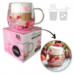 ECARLA Szklanka termiczna z kwiatami w środku SZK182 350 ml