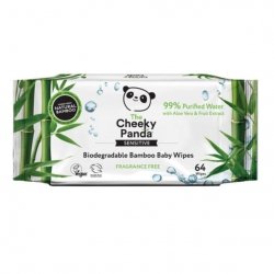 Bambusowe chusteczki nawilżane z wyciągiem z aloesu i owoców, The Cheeky Panda, 64 szt.