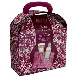 TESORI D`ORIENTE Zestaw prezentowy Byzantium (woda toaletowa 100 ml + krem do ciała 75 ml + kosmetyczka aksamitna)