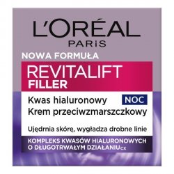 LOREAL Revitalift Filler 40+ Krem przeciwzmarszczkowy z Kwasem hialuronowym na noc 50 ml
