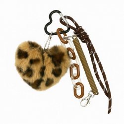 ECARLA Brelok do kluczy - Serce puchate pluszowe Panterka BRL382