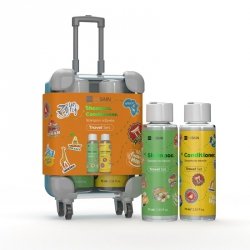 HISKIN Travel Set Zestaw podróżny w mini walizce (szampon 75ml + odżywka 75ml)