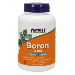 Boron, Bor 3 mg, Now Foods, 250 kapsułek