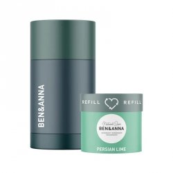 Zestaw REFILL: Naturalny dezodorant na bazie sody PERSIAN LIME 40 g + pojemnik wielokrotnego uzupełniania, BEN&ANNA