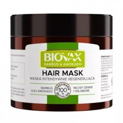 BIOVAX Bambus & Awokado Maska intensywnie regenerująca do włosów cienkich i osłabionych 250 ml