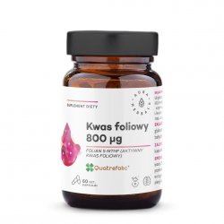 Kwas foliowy 800 μg, Quatrefolic®, Aura Herbals, 60 kapsułek