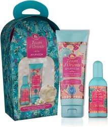 TESORI D`ORIENTE Zestaw prezentowy Ayurveda (woda toaletowa 100 ml + żel pod prysznic 75 ml + myjka do kąpieli)