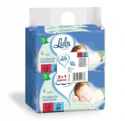 LULA Chusteczki nawilżane z ALOESEM 1op.-72szt 3op. + 1op. gratis