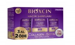 BIOXCIN Collagen&Biotin Zestaw szamponów do włosów cienkich i przerzedzających się 3 x 300 ml