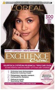 LOREAL Excellence Creme Farba do włosów 300 Ciemny Brąz 