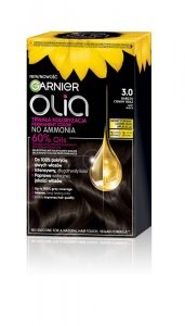 GARNIER Olia Farba do włosów nr 3.0 Soft Black - Bardzo ciemny brąz 