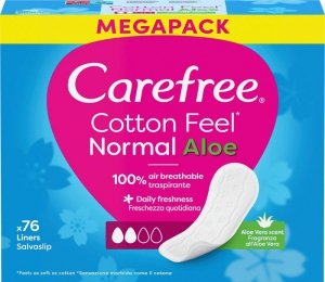 CAREFREE Cotton Feel Normal Aloe Wkładki higieniczne o zapachu aloesowym 1 op. - 76 szt. 