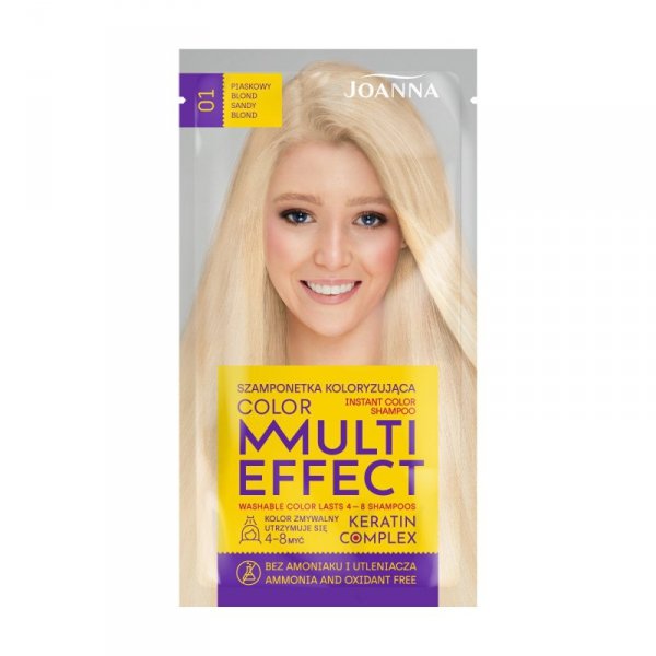 JOANNA Multi Effect Color Szamponetka koloryzująca nr 01 Piaskowy blond 35 g