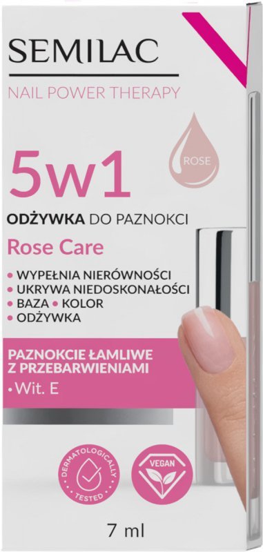 SEMILAC Odżywka do paznokci Nail Power Therapy 5w1 Rose Care 7 ml