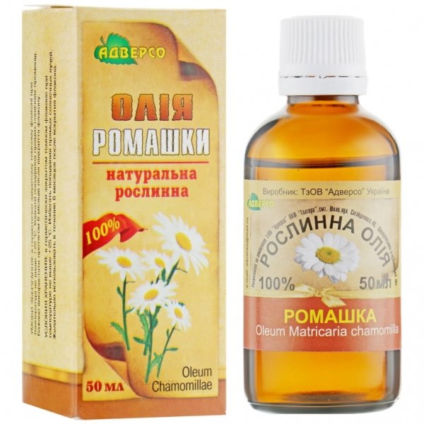 Olej Rumiankowy, 100% Naturalny, Adverso, 50 ml