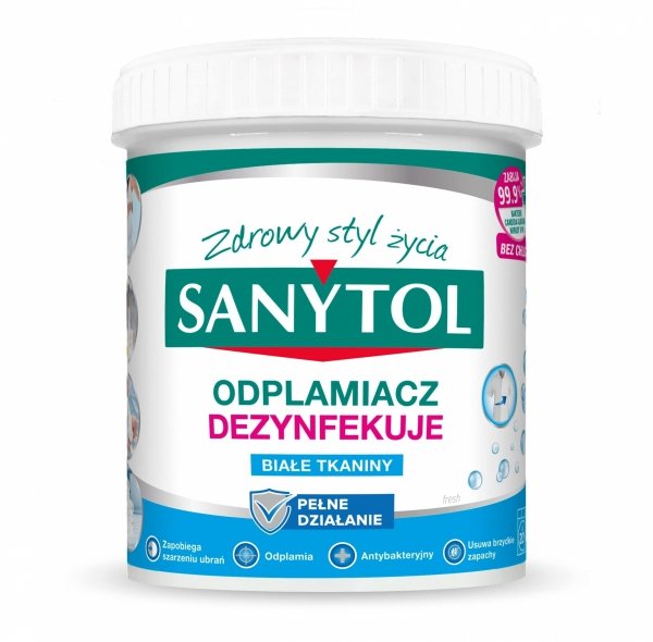 SANYTOL Odplamiacz dezynfekujący do białych tkanin w proszku 450 g