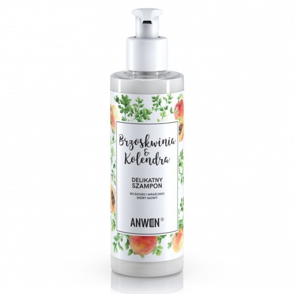 ANWEN Delikatny Szampon do suchej i wrażliwej skóry głowy Brzoskwinia & Kolendra 200ml
